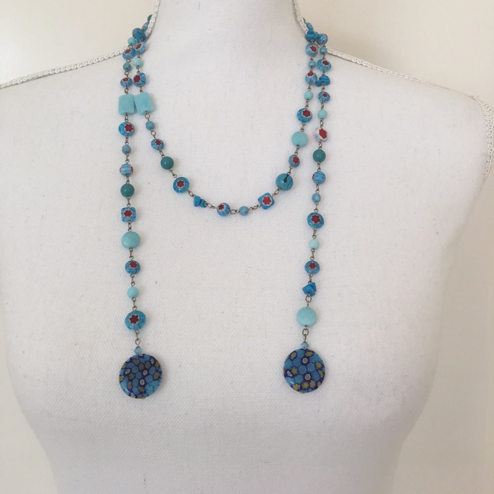 NWOT Adjustable turquoise beaded‎ necklace - Picture 2 of 6